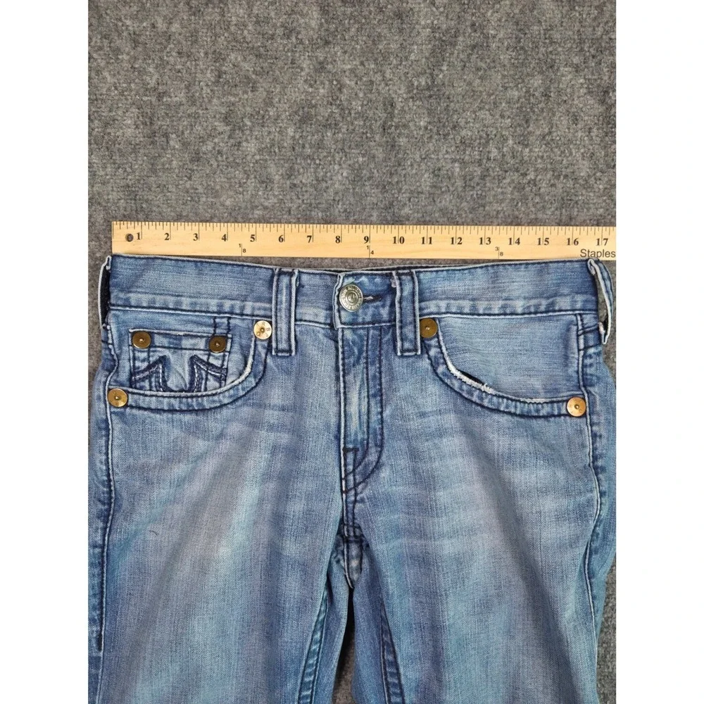 True Religion Rainbow Bobby Jeans Mens 31x33 Blue Straight Leg Made in USA
